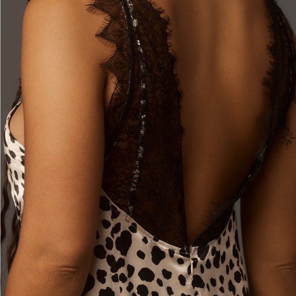 Anthropologie Vintage Y2K Inspired Dalmatian Print Slip Dress Size Medium - Picture 3 of 16